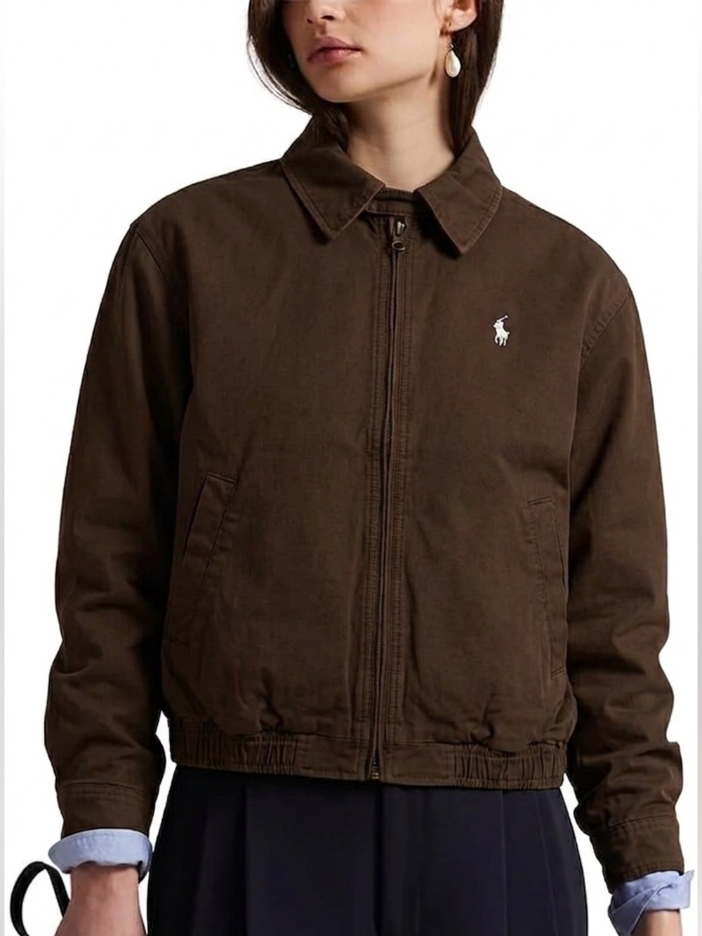 NWT ✨Polo Ralph Lauren
Cotton Canvas Zip Jacket -Chocolate Brown